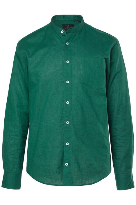 Lněná košile, dlouhé rukávy, stojatý límec, Modern střih