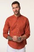 JP1880 Overhemd van een linnenmix, lange mouwen, opstaande kraag, modern fit