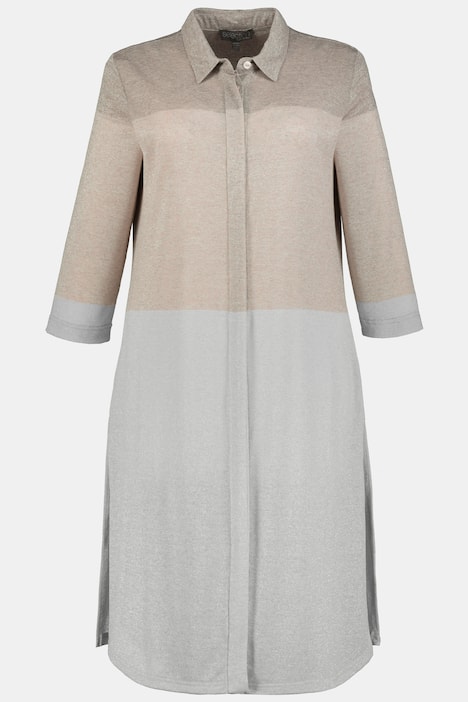 Sparkling Block Stripe Stretch Knit Duster