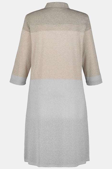 Sparkling Block Stripe Stretch Knit Duster