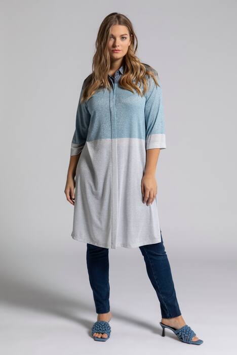 Longbluse, Jersey, Blockstreifen, Langarm