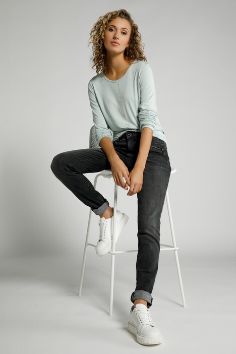 Jeans Julia, Zier-Zipper, schmales Bein