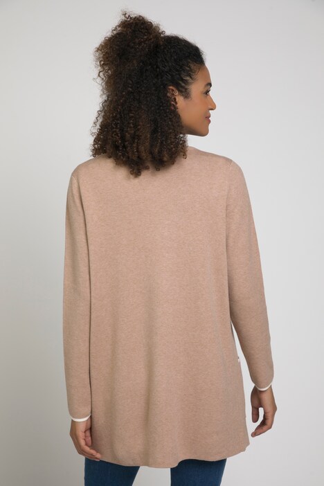 Long-Strickjacke, Doubleface, V-Ausschnitt
