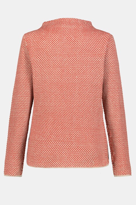 Pullover, Strukturstrick, Oversized, Stehkragen