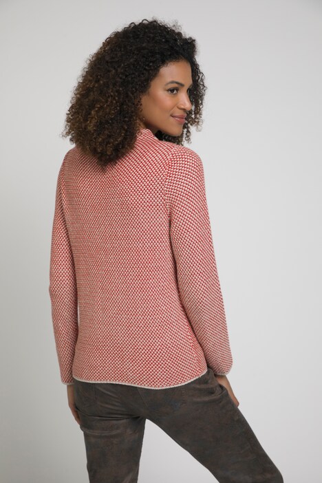 Pullover, Strukturstrick, Oversized, Stehkragen