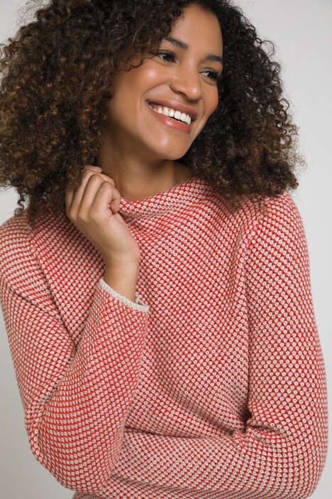 Pullover, Strukturstrick, Oversized, Stehkragen