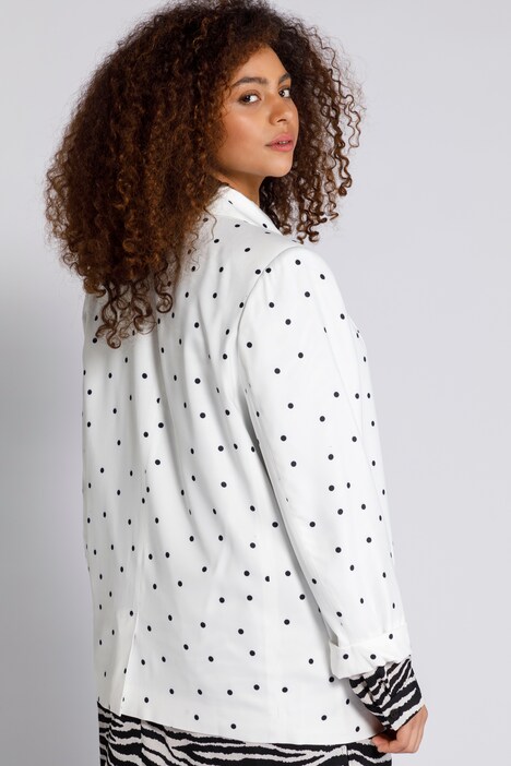 Blazer, dots, open shape with lapel collar, long sleeves