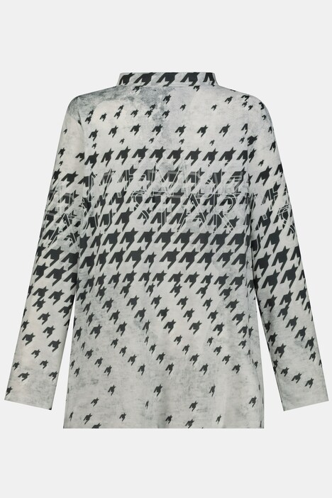 Shirt, Hahnentrittmuster, Boxy-Form, Langarm