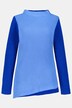 Pullover, asymmetrische Front, Stehkragen, Langarm