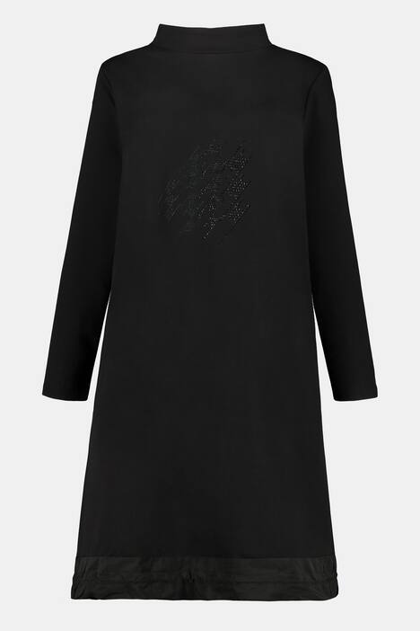 Sweatkleid, Ziersteinmotiv, Taft-Saumzum Binden, Langarm