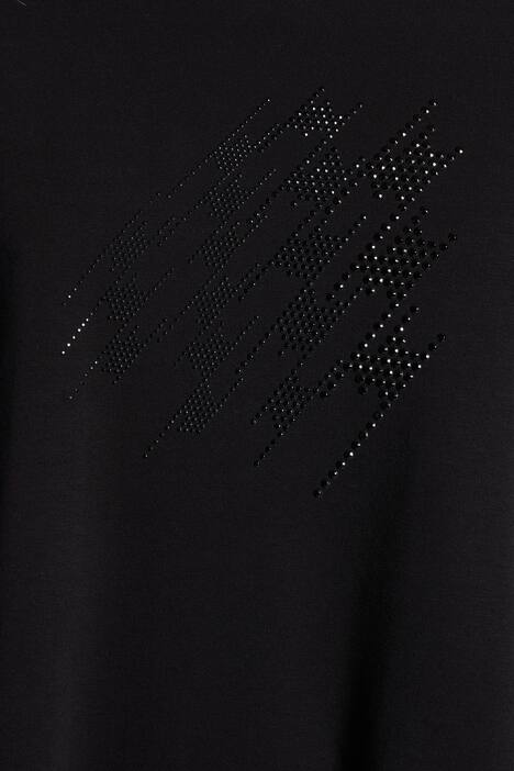 Sweatkleid, Ziersteinmotiv, Taft-Saumzum Binden, Langarm
