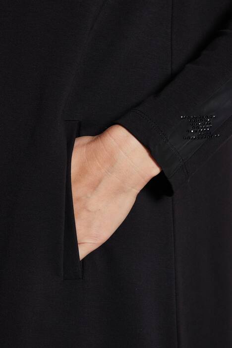 Sweatkleid, Ziersteinmotiv, Taft-Saumzum Binden, Langarm