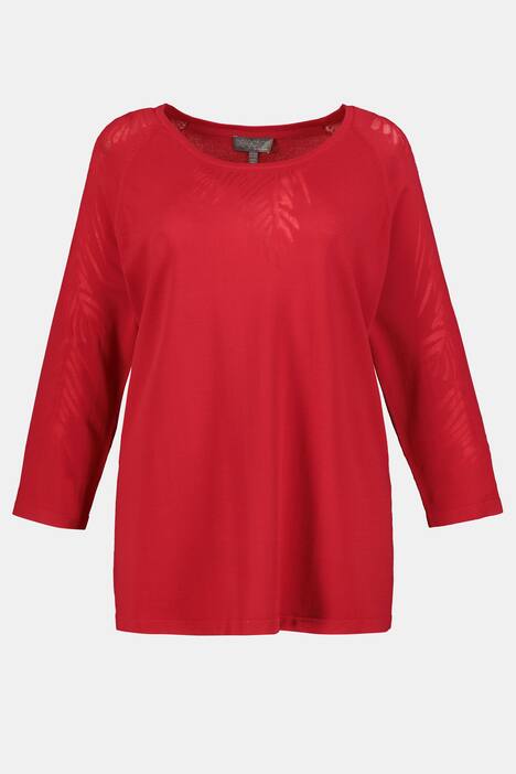 Pullover, Rundhals, 3/4-Ärmel, Ausbrenner-Details