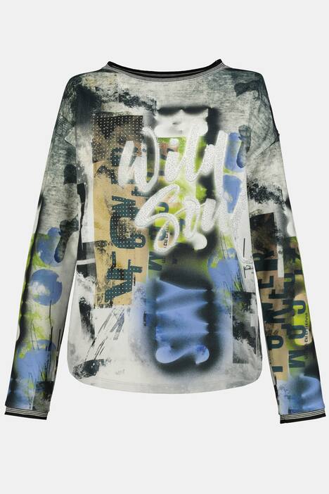 Sweatshirt Identity, Muster mit Statement, Langarm