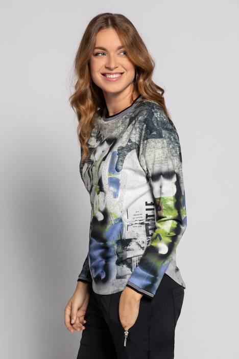 Sweatshirt Identity, Muster mit Statement, Langarm