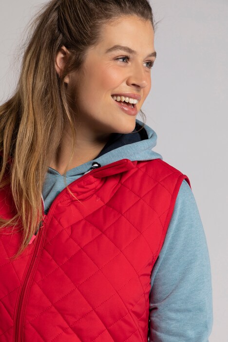Diamond Quilted Zip Front Lined Vest