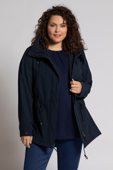 Softshell-Parka, Kapuze, 2-Wege-Zipper, Fleecefutter