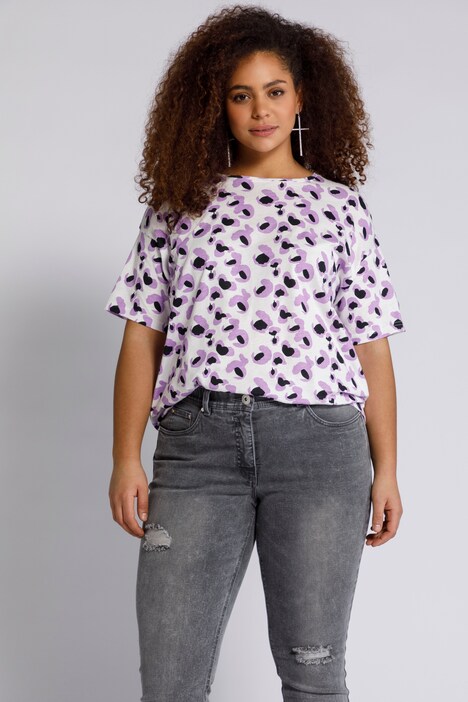 Shirt, leopard print, oversized, short sleeves