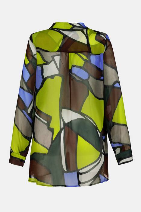 Bluse Identity, Chiffon mit Print, Langarm