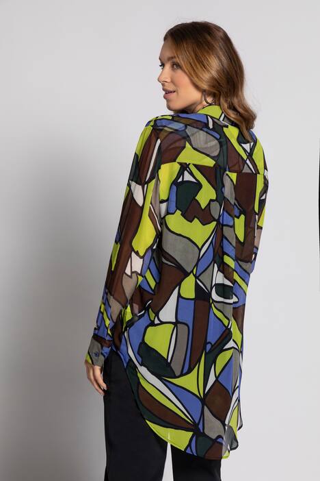 Bluse Identity, Chiffon mit Print, Langarm