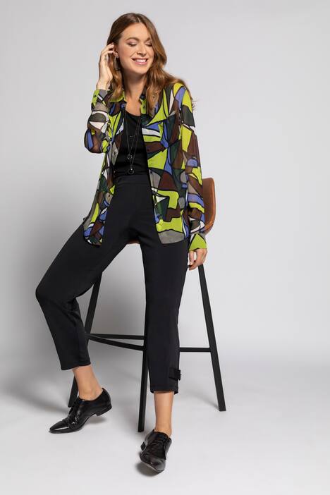 Bluse Identity, Chiffon mit Print, Langarm