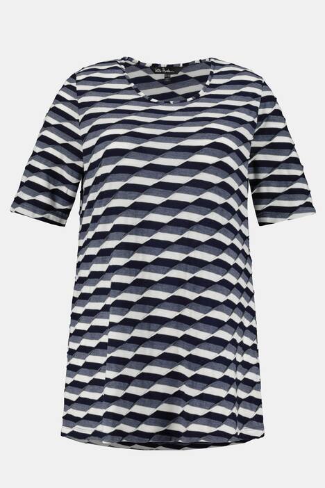 T-Shirt, Rautenmuster, Classic, Rundhals, Halbarm