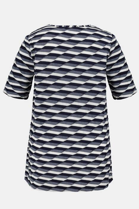 T-Shirt, Rautenmuster, Classic, Rundhals, Halbarm