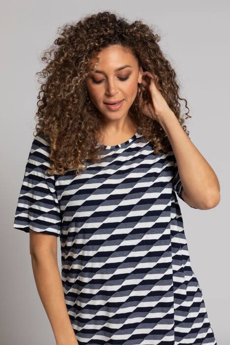 T-Shirt, Rautenmuster, Classic, Rundhals, Halbarm
