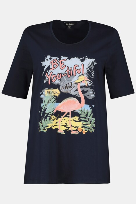 T-shirt, flamant rose, Be you-tiful, manches courtes