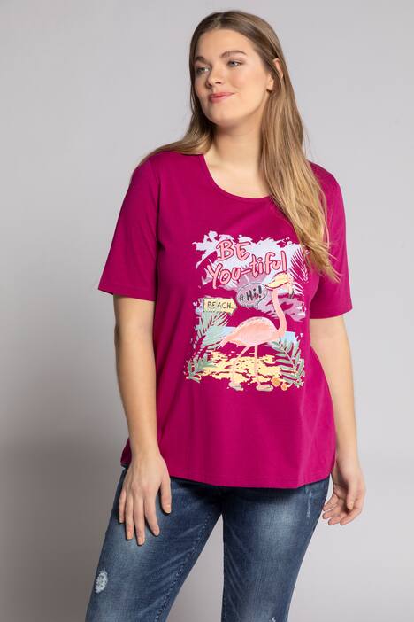 T-shirt, flamingo, statement, classic, halv ärm