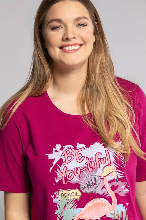 T-shirt, flamingo, statement, classic, halv ärm