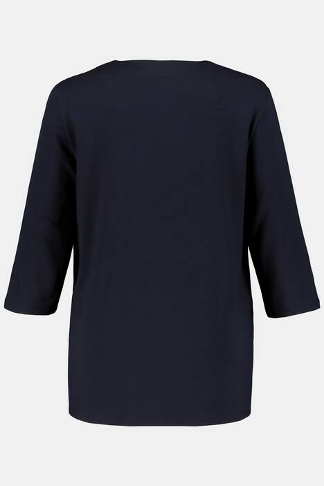 2-in-1-Shirt, Metallic-Design, 3/4-Ärmel, Rundhals
