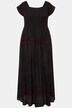 Robe maxi smockée, rayures, silhouette en A, décolleté carré