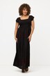 Robe maxi smockée, rayures, silhouette en A, décolleté carré