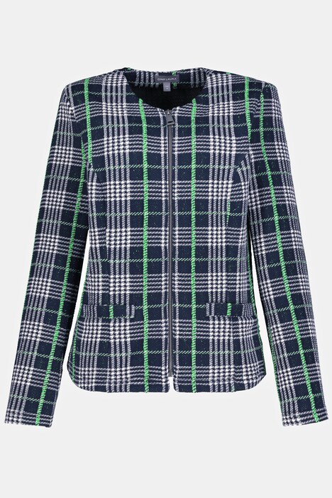 Jacke, Karomuster, tailliert, Jacquard-Jersey