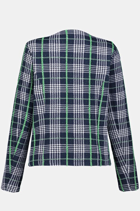 Jacke, Karomuster, tailliert, Jacquard-Jersey