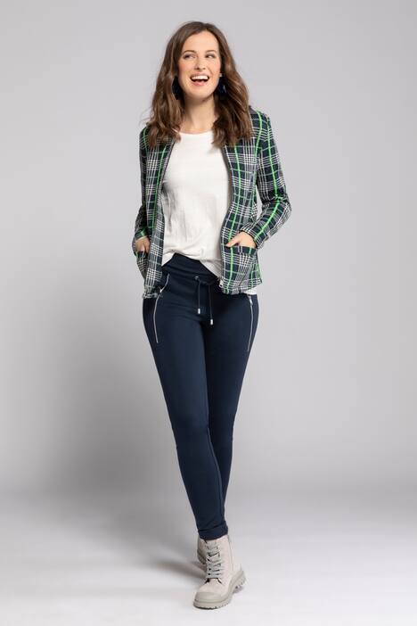 Jacke, Karomuster, tailliert, Jacquard-Jersey