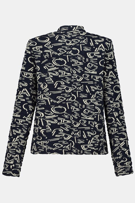 Jacke, Stehkragen, Jacquard-Buchstaben, Zipper