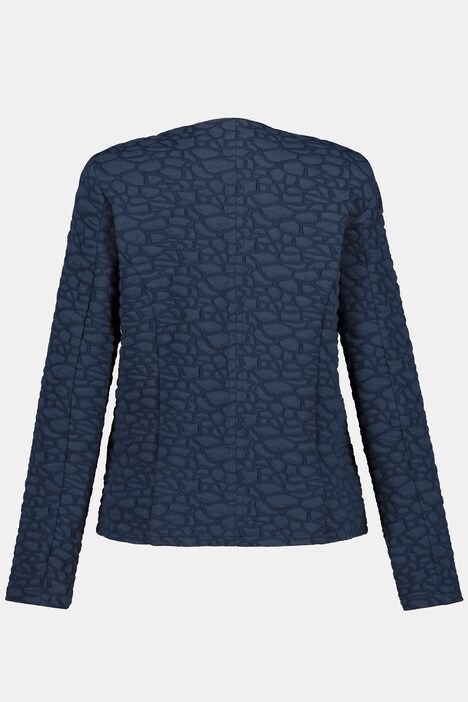 Jacquard-Blazer, Cloqué-Struktur, Rundhals, Zipper