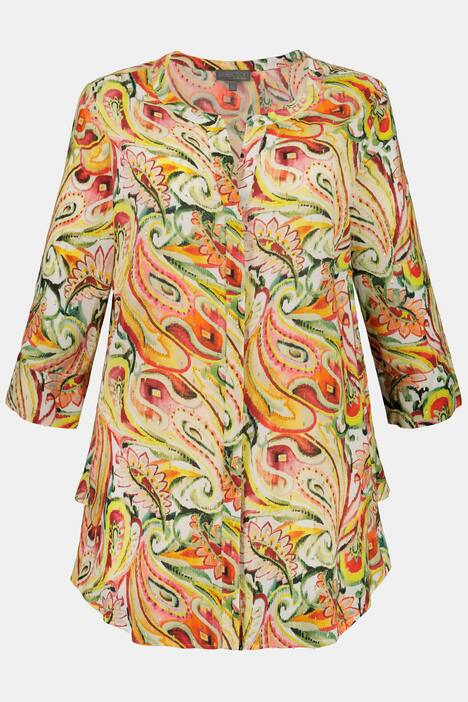 Bluse, Paisley-Design, 3/4-Ärmel, V-Ausschnitt