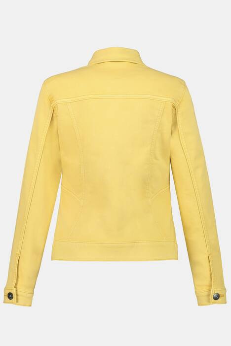 Sweat-Jeansjacke, Teilungsnähte, Hemdkragen