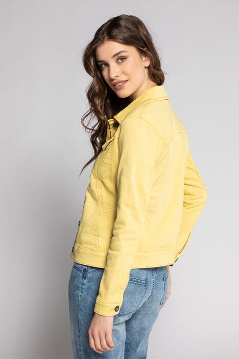 Sweat-Jeansjacke, Teilungsnähte, Hemdkragen