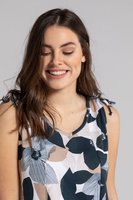 Robe, jersey, sans manches, imprimé fleuri, coton bio