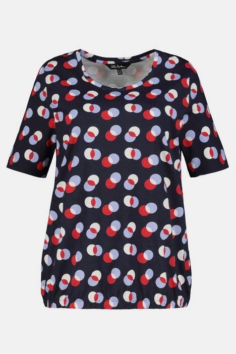 T-Shirt, Punktmuster, Classic, Halbarm, Gummisaum