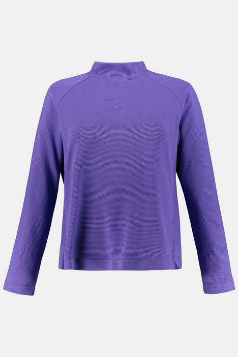 Sweatshirt, Rippenstruktur, Stehkragen, Langarm