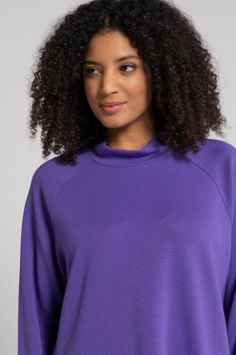 Sweatshirt, Rippenstruktur, Stehkragen, Langarm