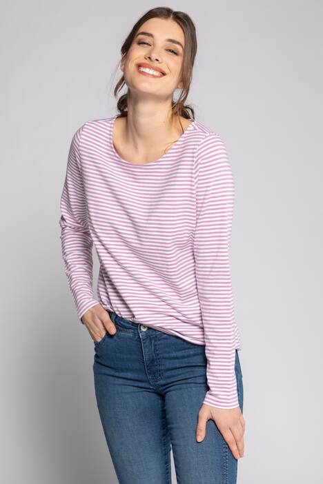 Shirt, Ringel, U-Boot-Ausschnitt, Langarm