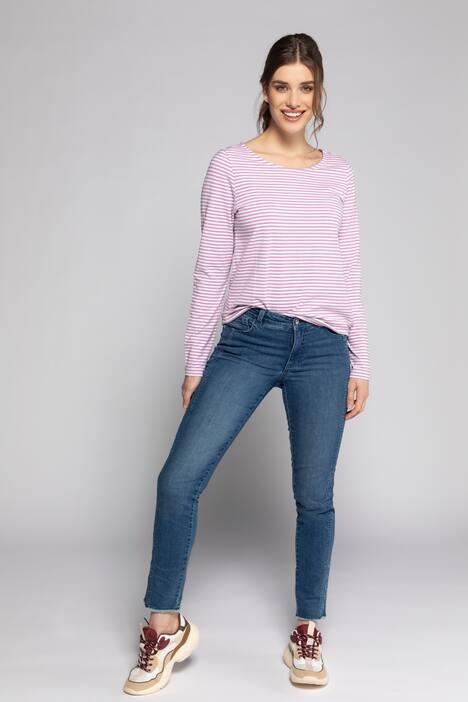 Shirt, Ringel, U-Boot-Ausschnitt, Langarm