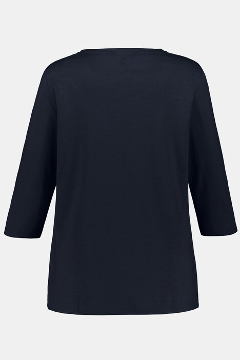 Square Neck Slub Yarn Cotton Tee