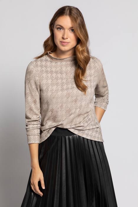 Sweatshirt Identity, Jacquard-Hahnentritt, Langarm